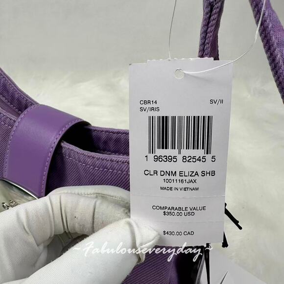 Coach Eliza Shoulder Bag In Denim/Silver/Iris CBR14 NWT - Picture 6 of 9